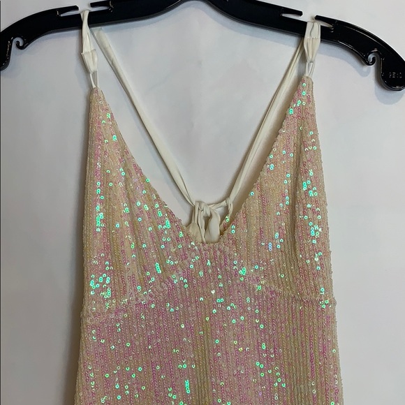 NWT Free People Sequin Gold Rush Mini Dress - Picture 2 of 11